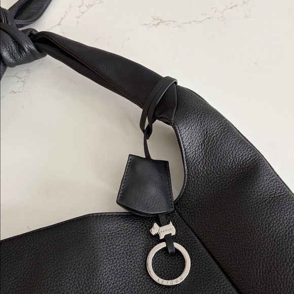 Radley Black Pebbled Leather Knot-Handle Shoulder Bag-new - Picture 9 of 9